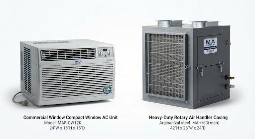 Commercial grade compact window AC unit
